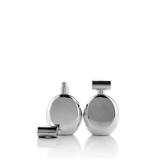 Oval Bottle Full Silver - 55ml (Screw)